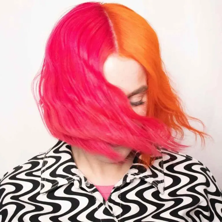 Fiery Colored Short Wavy Gemini Hair