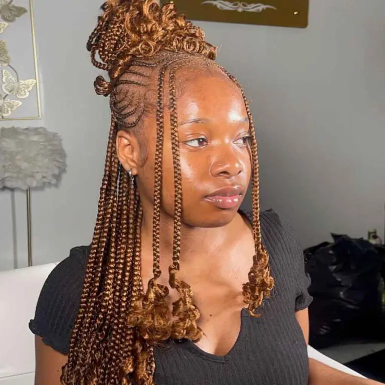 Freestyle Fulani Braids With Curled Ends
