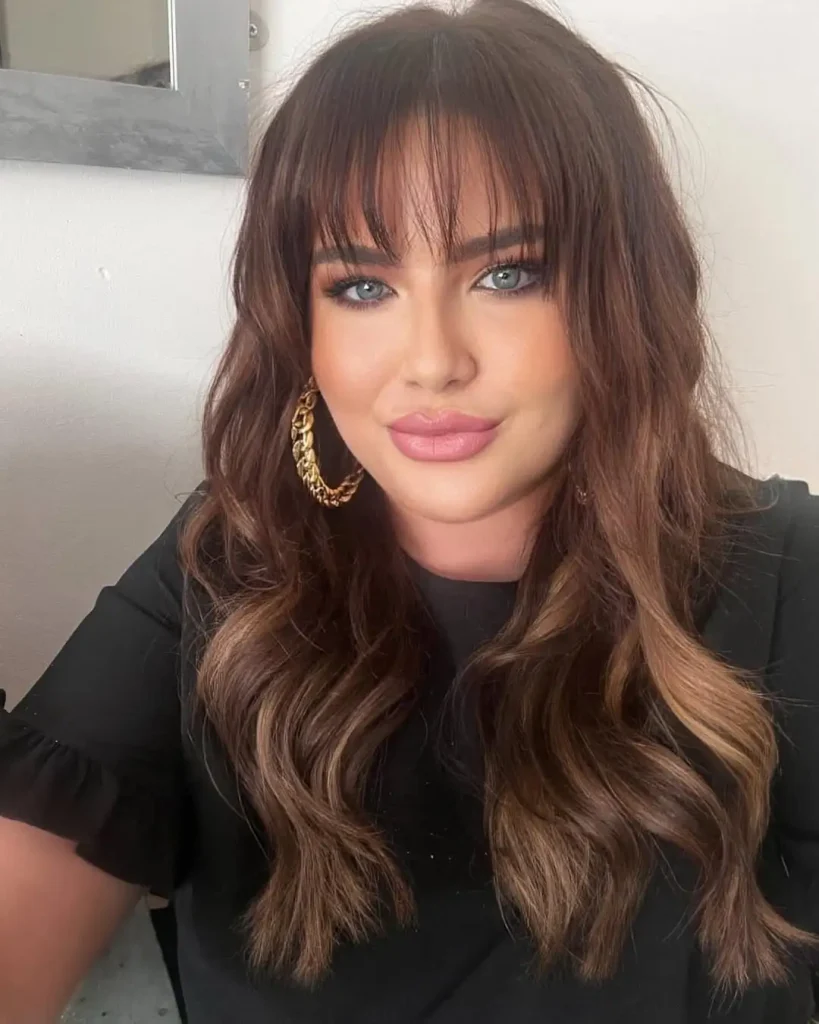 Shaggy Brown Wolf Cut With Bangs