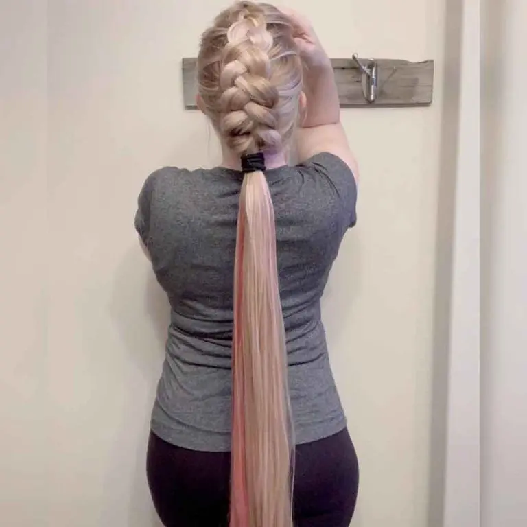 Big Dutch Braid on Brown Pink Hair