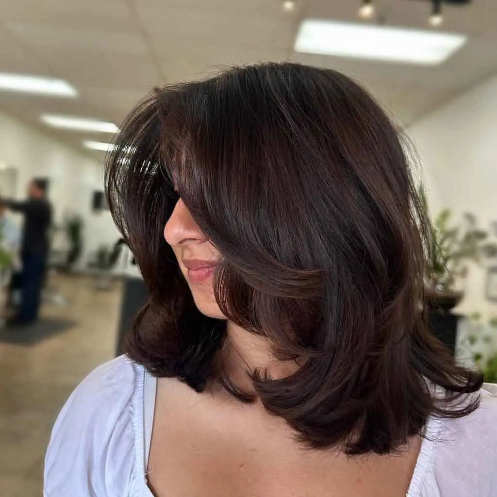 Short Fluffy Layered Brunette Hair