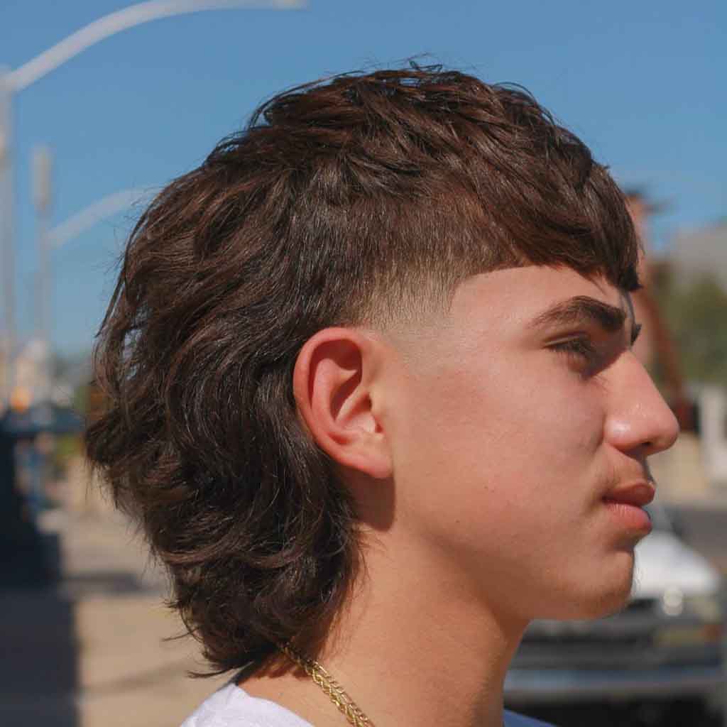 11. Layered Burst Fade Mullet
