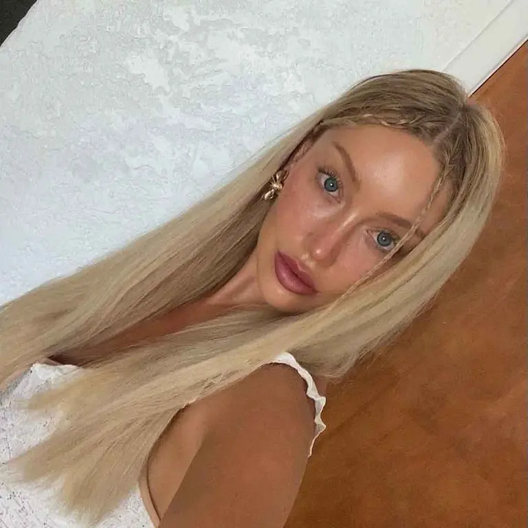 Long Blonde Straight Hair With Braided Flicks