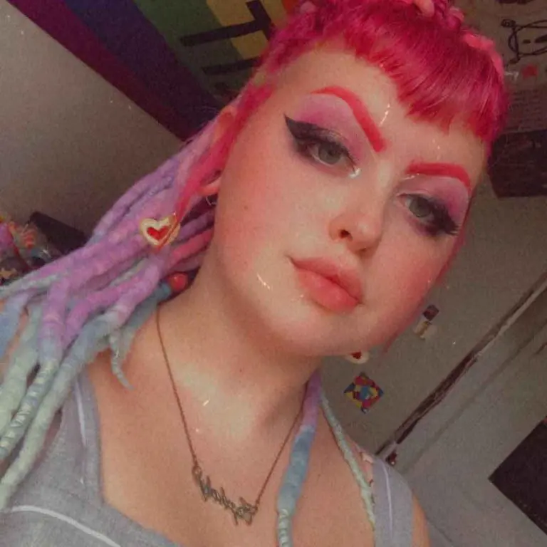 Unicorn Colored Long Dreadlocks With Bangs