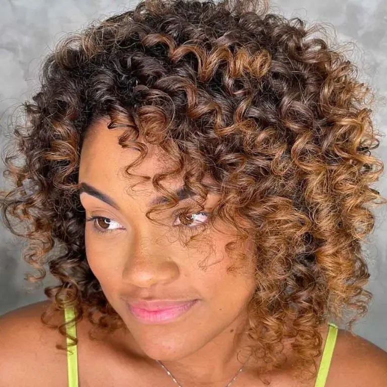 Curly Brunette Hair With Dark Caramel Highlights