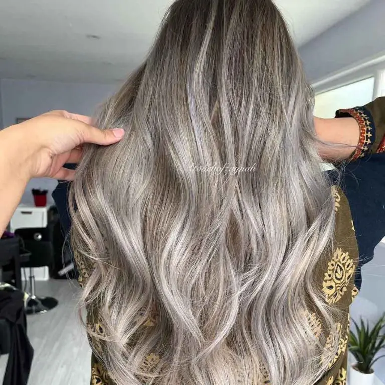 Long Bronde Hair With Silver Highlights