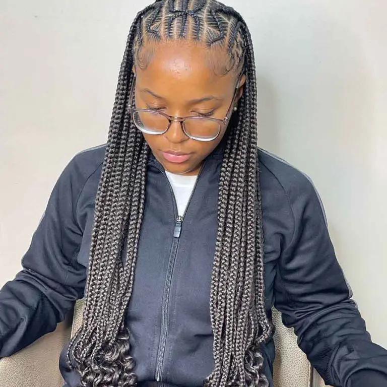 Long Fulani Braids With Curly Ends