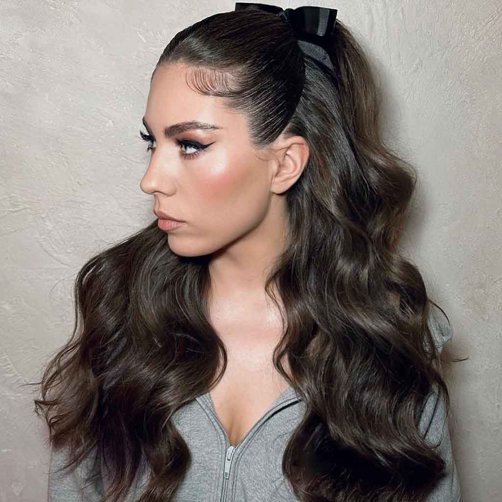 Long Wavy Half-Up Half-Down Hairstyle