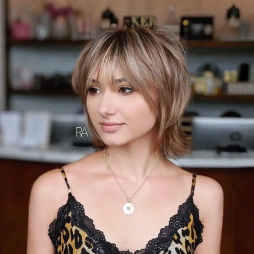 Classic Short Shag Cut With Bangs