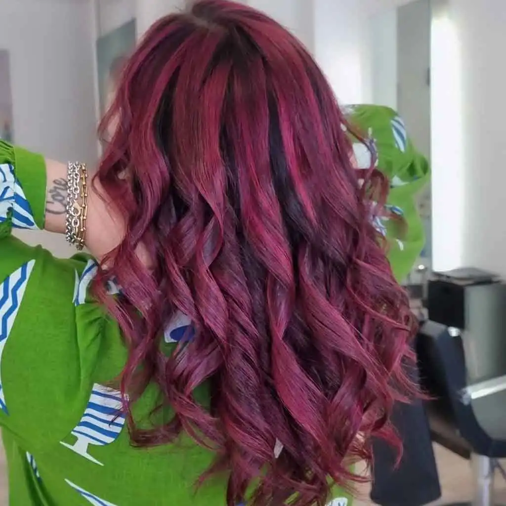 Magenta Balayage With Curls