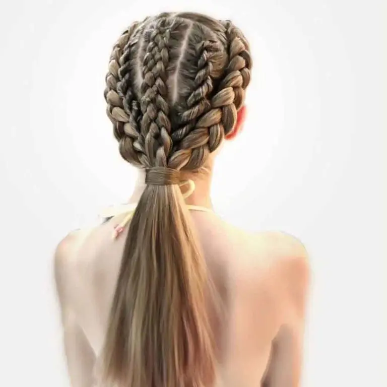 Central Dutch Braids With 5 Strands, 2 Dutch Rope Braids, and Side Braids With Ponytail