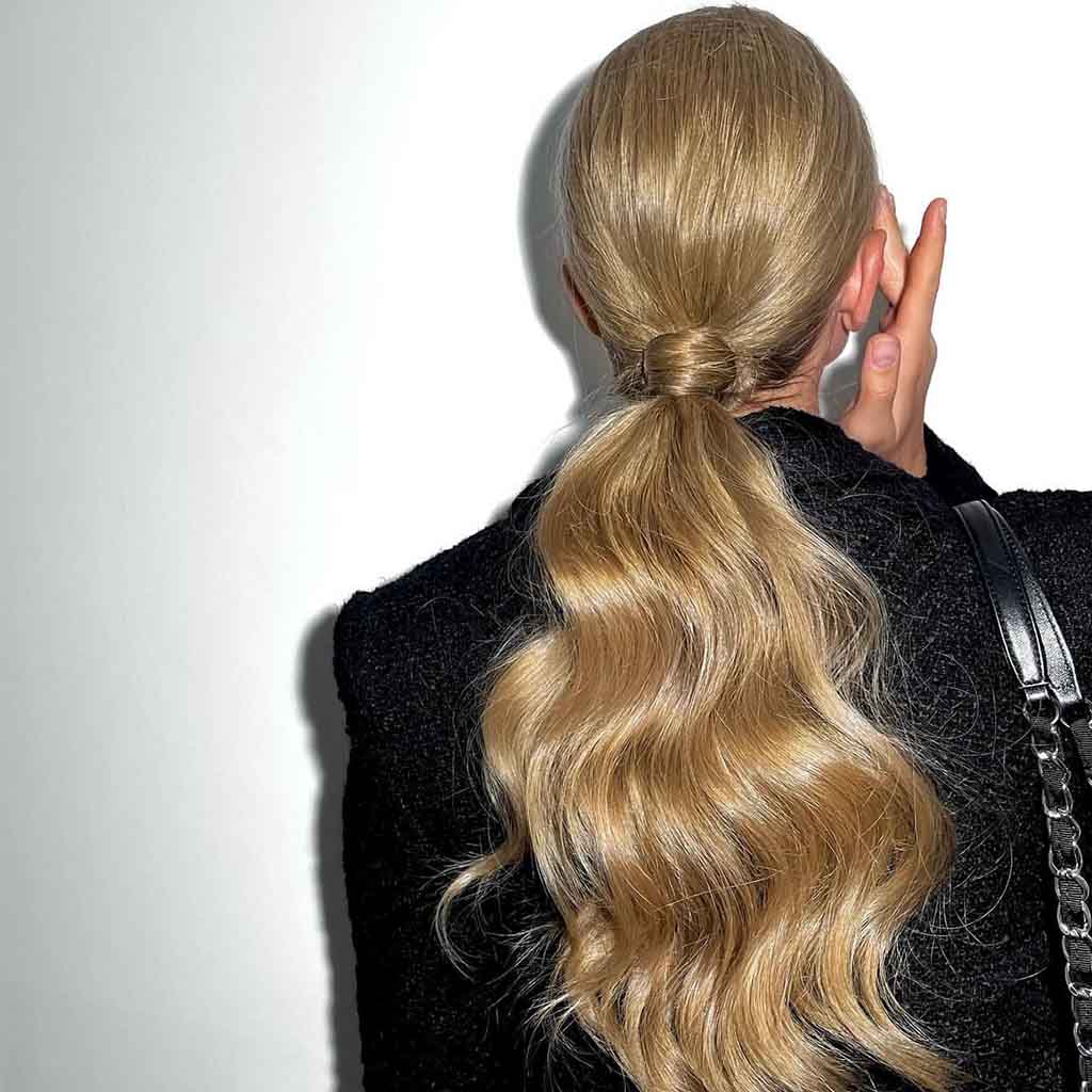 Long Golden Blonde Wavy Ponytail