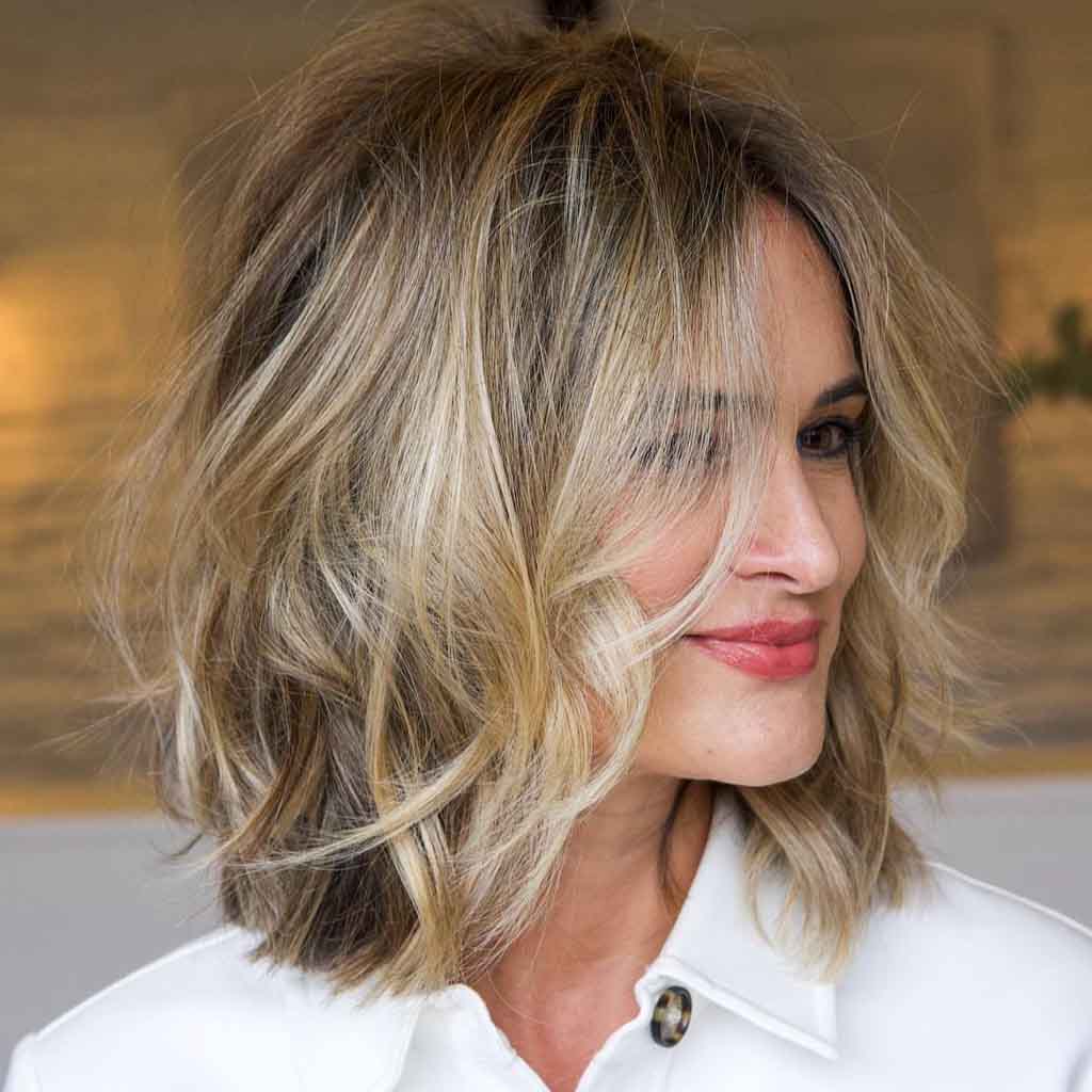 Textured Lob With Face Framing Layers