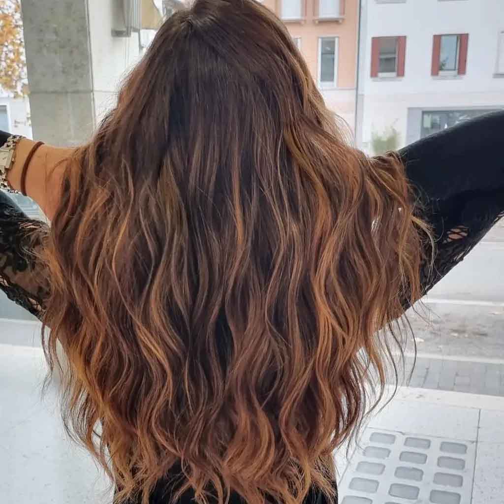 Tousled Natural Peach Balayage Hair