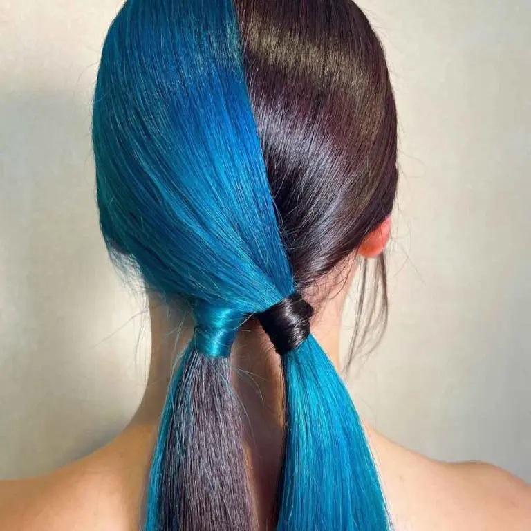 Two-Tailed Bad Boy Blue and Syrup Brown Gemini Hair