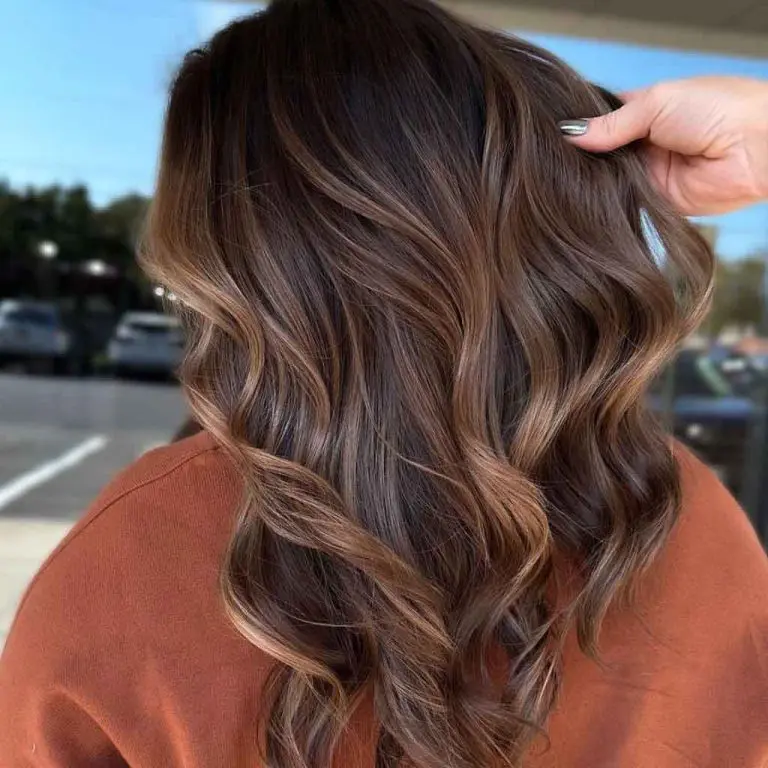 Wavy Brown Long Hair With Caramel Highlights