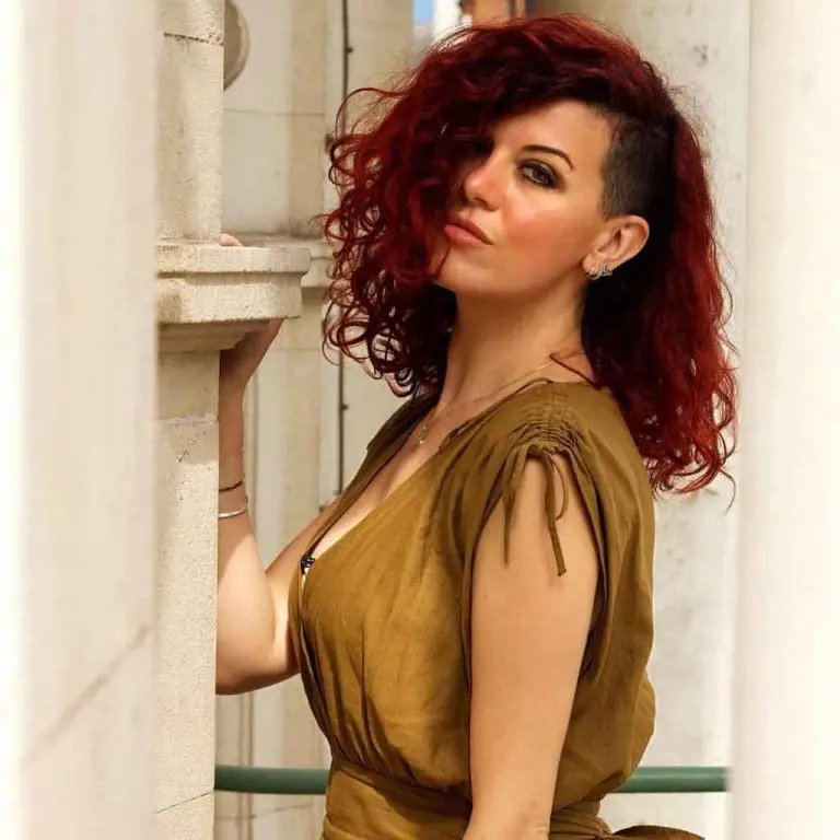 Curly Wavy Red Hair With Side-Cut