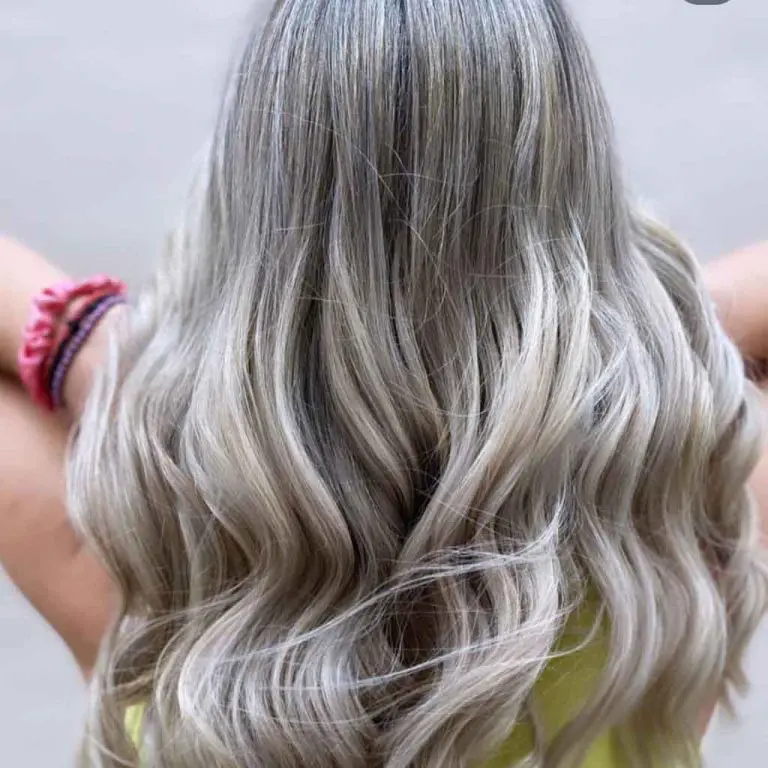Long Wavy Hair With Silver and Blonde Highlights