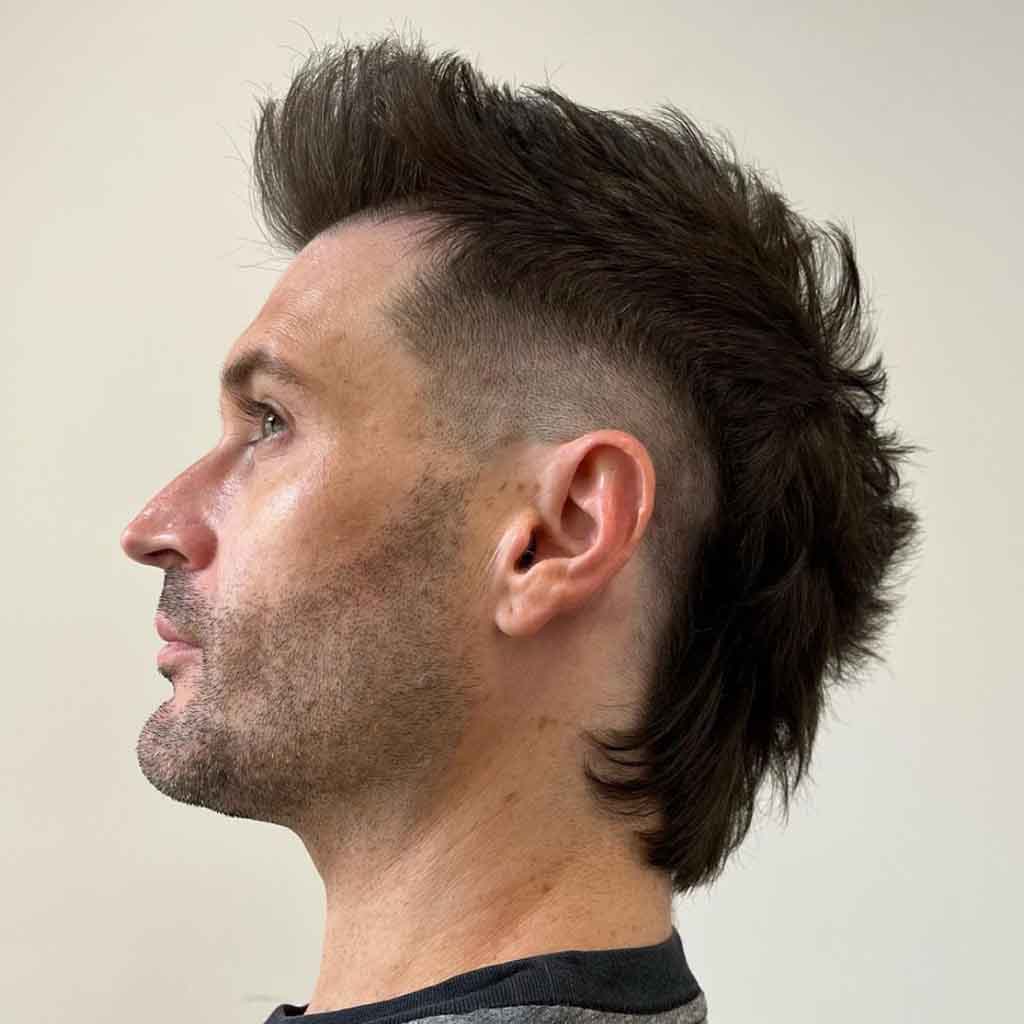 15. Textured Spiked Mullet Fade Haircut