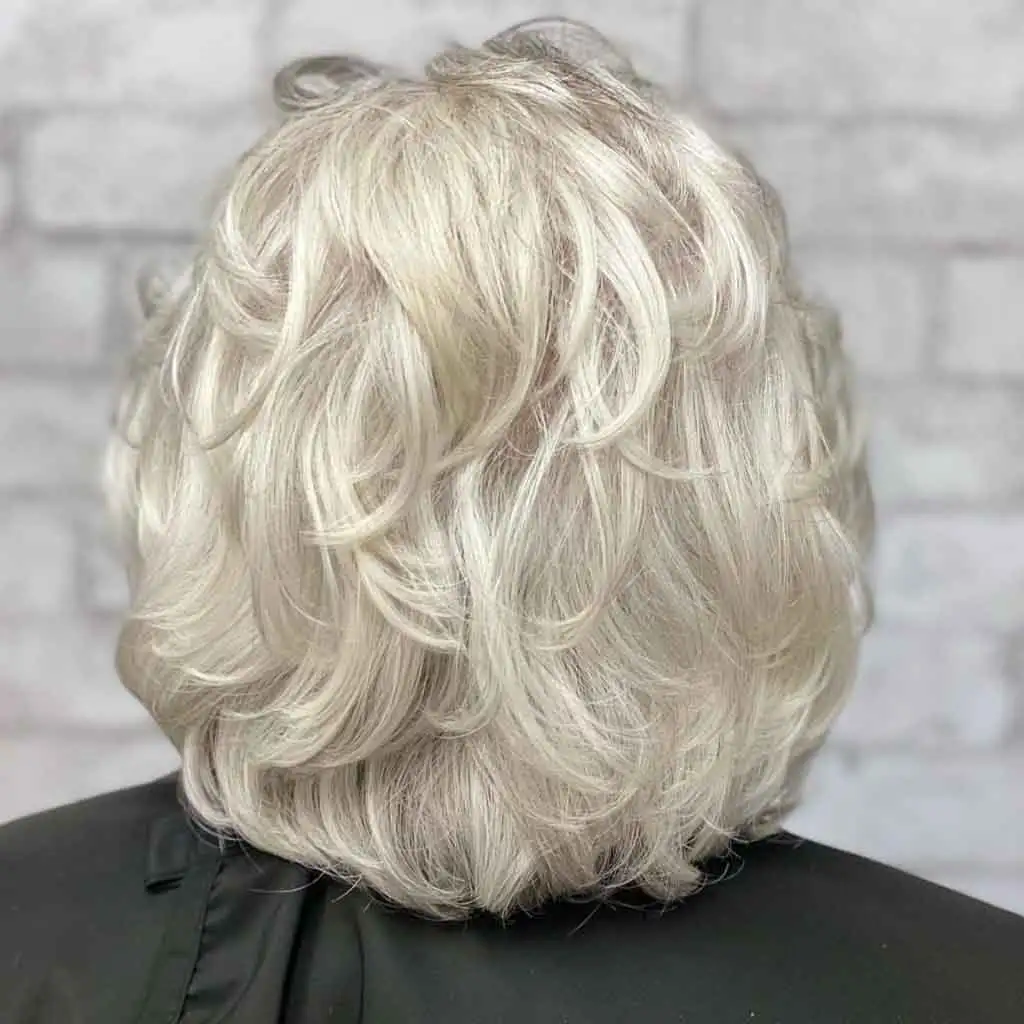 Layered Shaggy Bob on Grey Hair