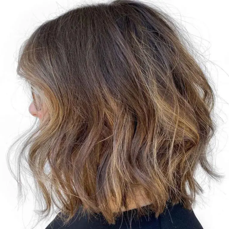 Messy Wavy Bob Cut With Caramel Balayage