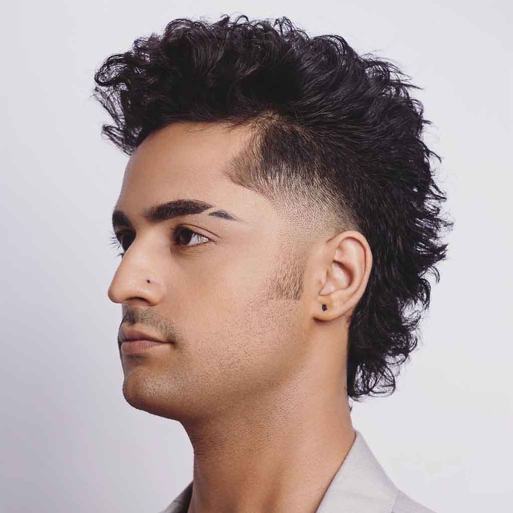 2. Mohawk Style Faded Mullet Cut