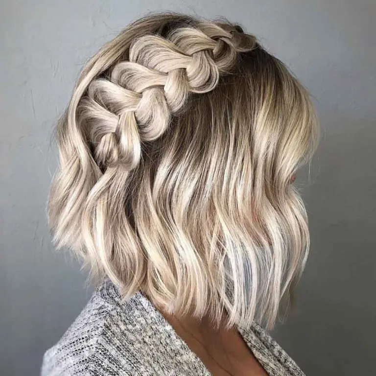 Pull-Through Side Dutch Braid on Short Blonde Hair