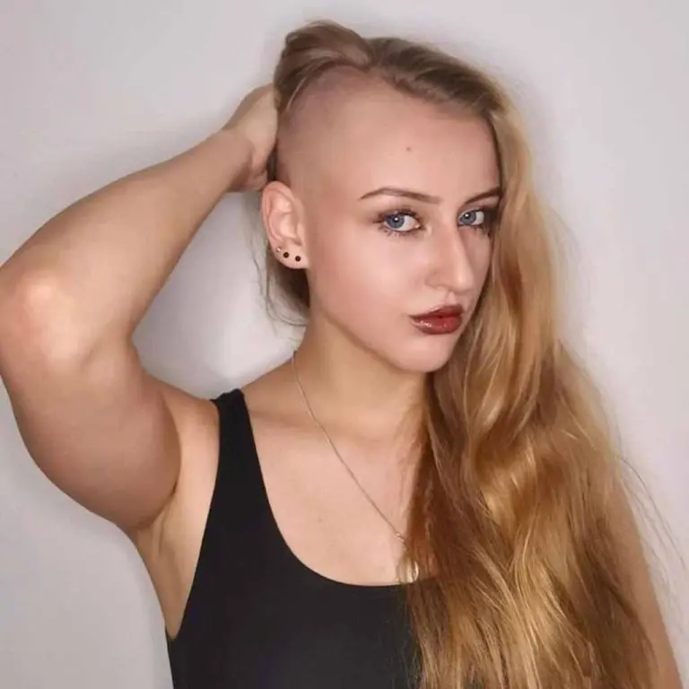 Long Blonde Side-Shaved Hairstyle