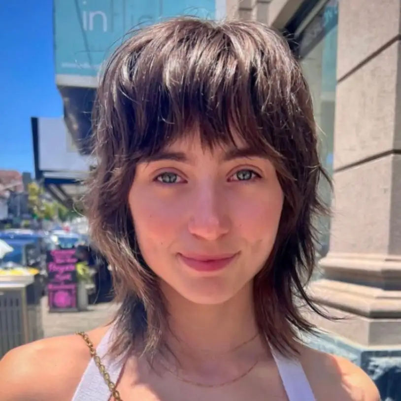 French Mullet Shag Cut With Choppy Bangs