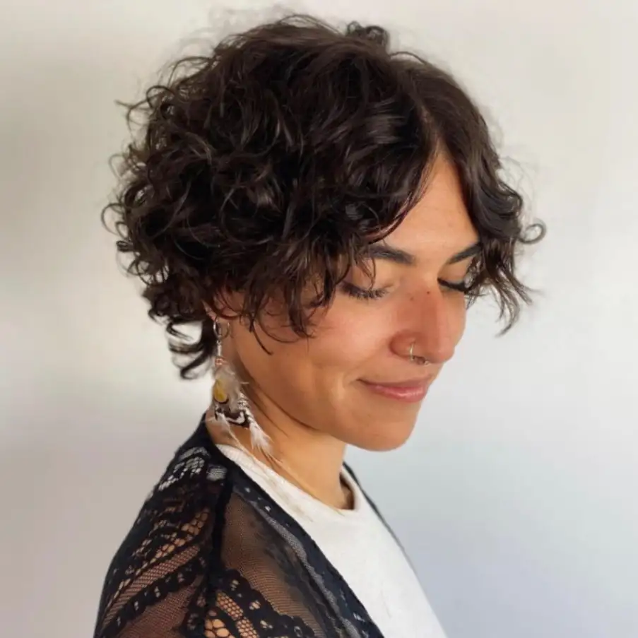 Curly Pixie Shag Cut