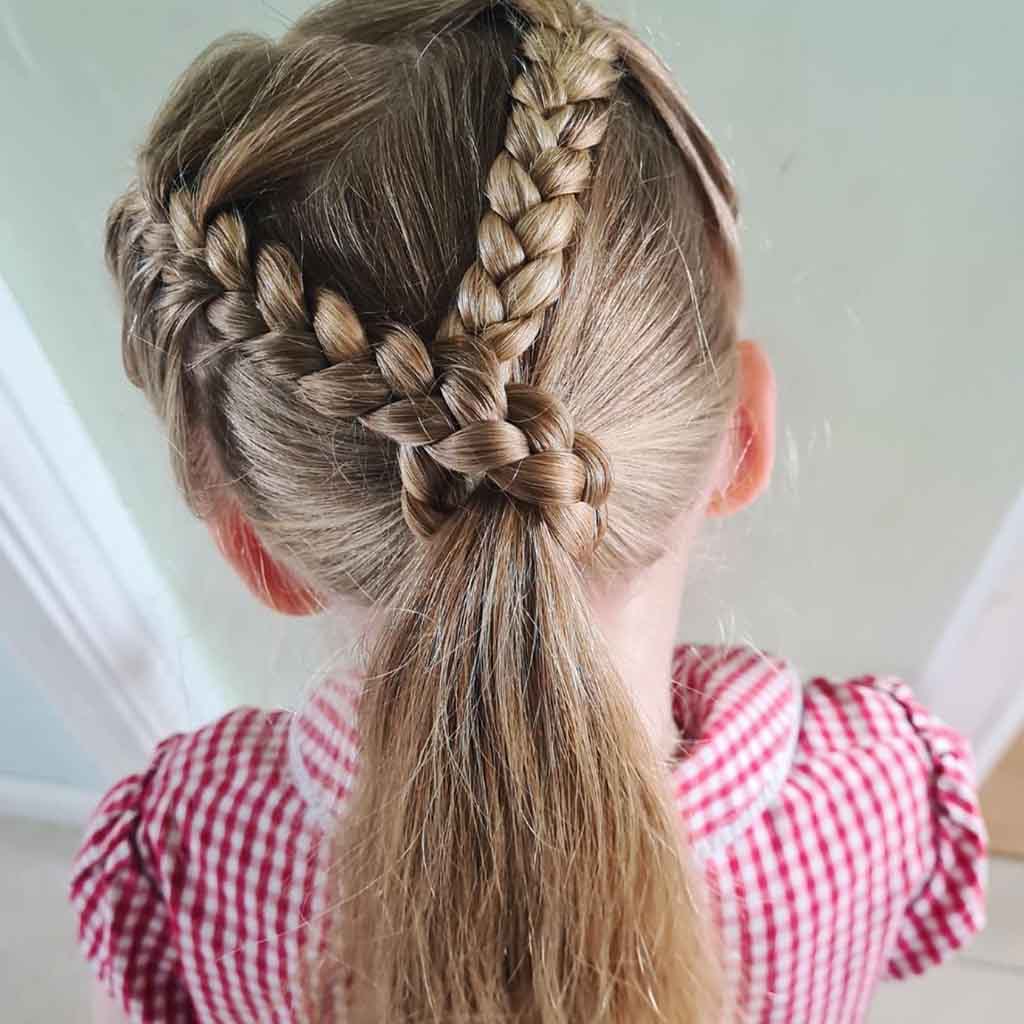 Double French Plait Twisted Into a Pony