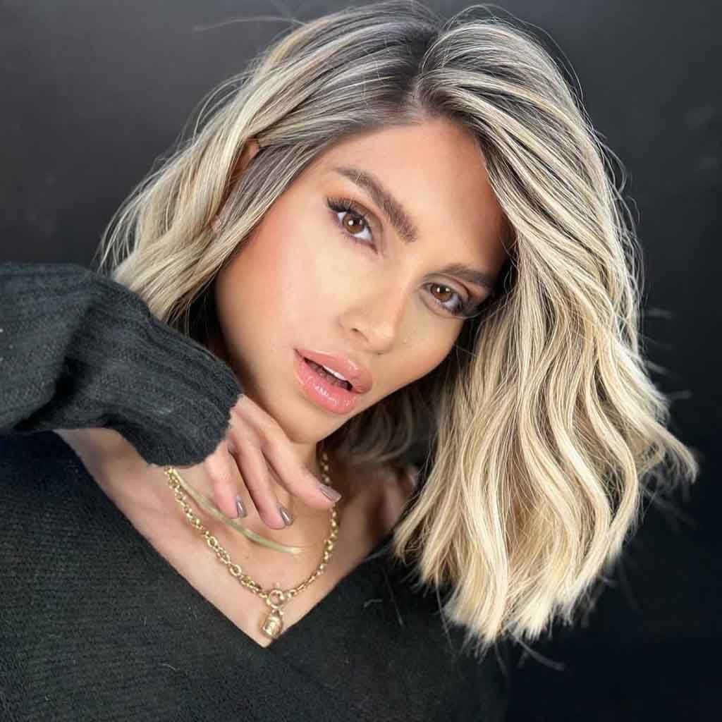 3. Ice Blonde Balayage on Wavy Bob Cut 1