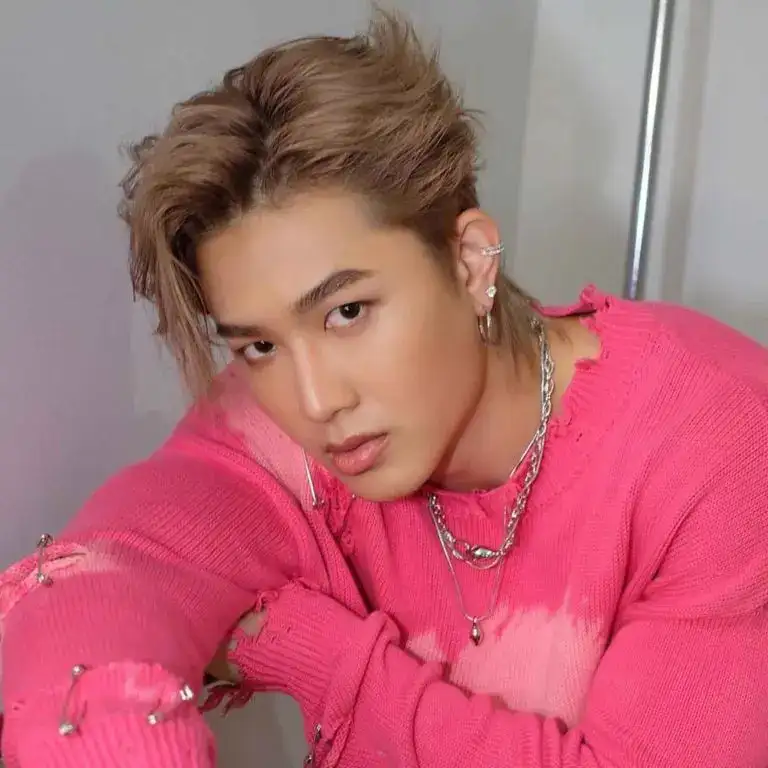 K-Pop Style Centre-Parted Light Brown Hair