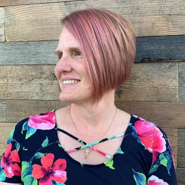 Rose Gold Textured Short Cropped Bob Hair