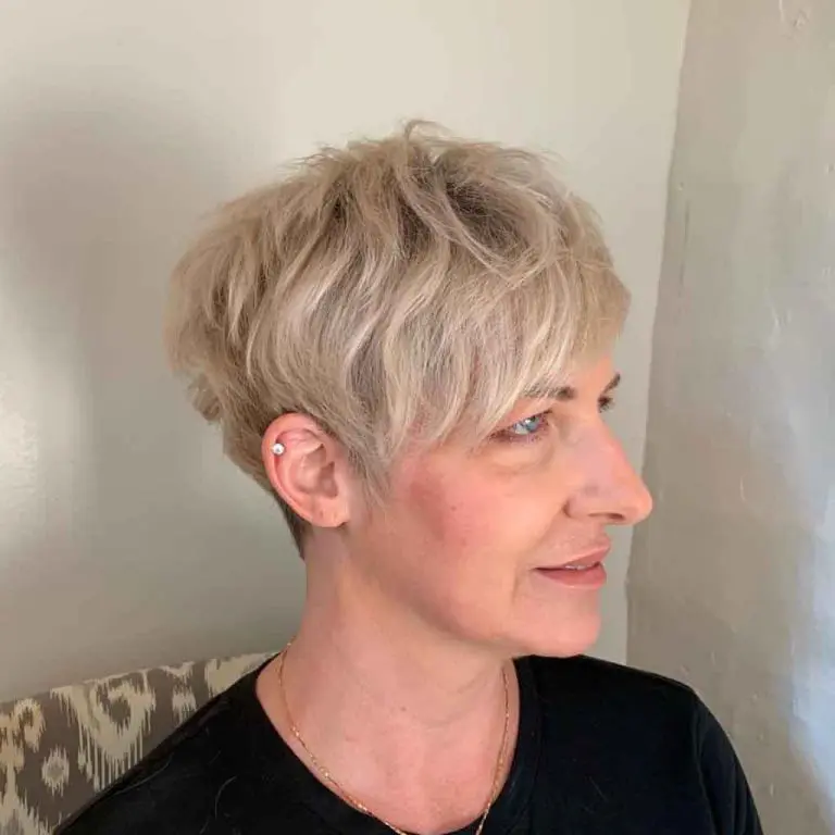 Blonde Pixie Cut With Fringe