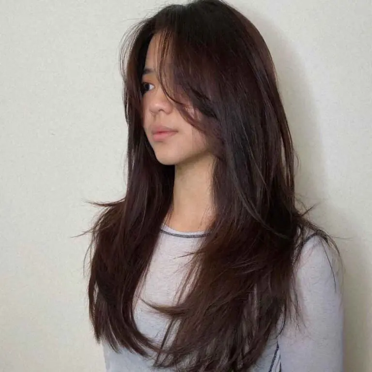 Long Face Framing Layered Cut on Straight Hair