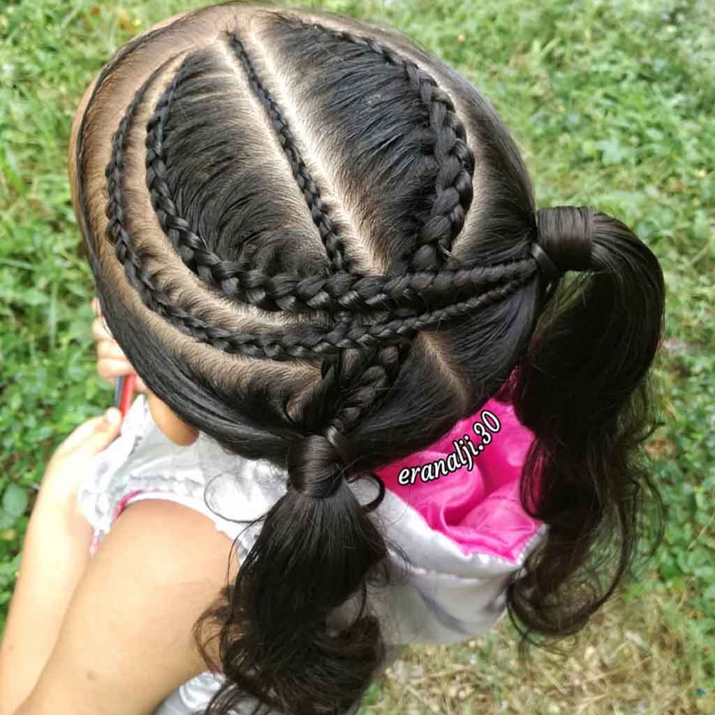 Pigtails With Crisscross French Plait