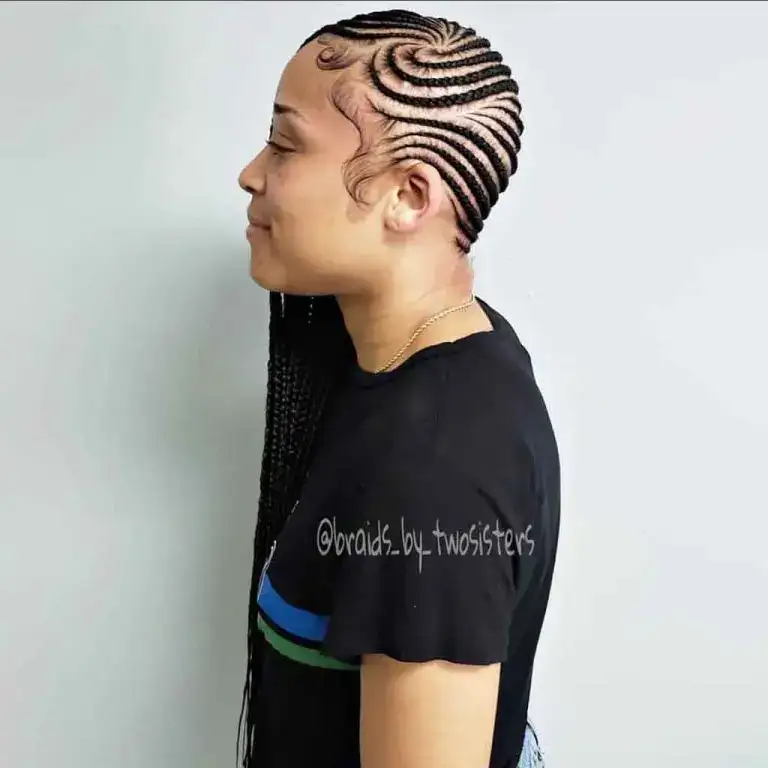 Long Side Swirl Cornrows