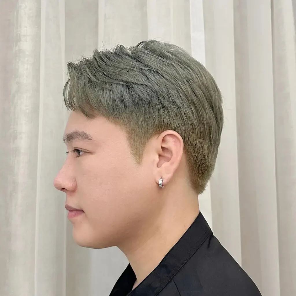 Undercut Ash Gray Color Korean Men’s Hairstyle