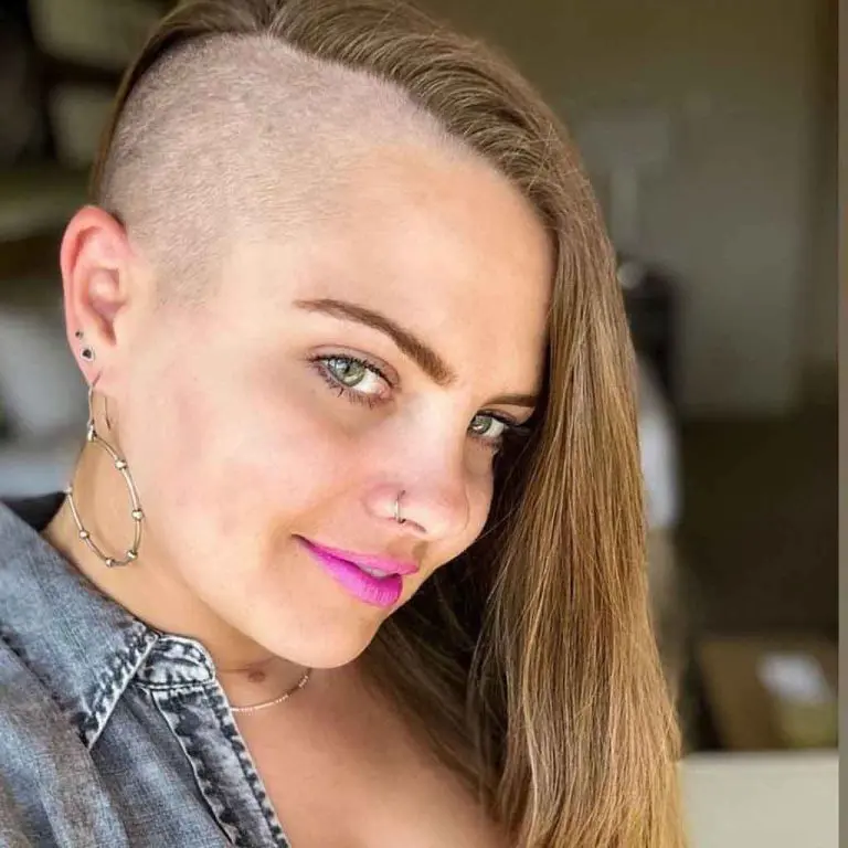 Long Side-Shaved Brown Hair