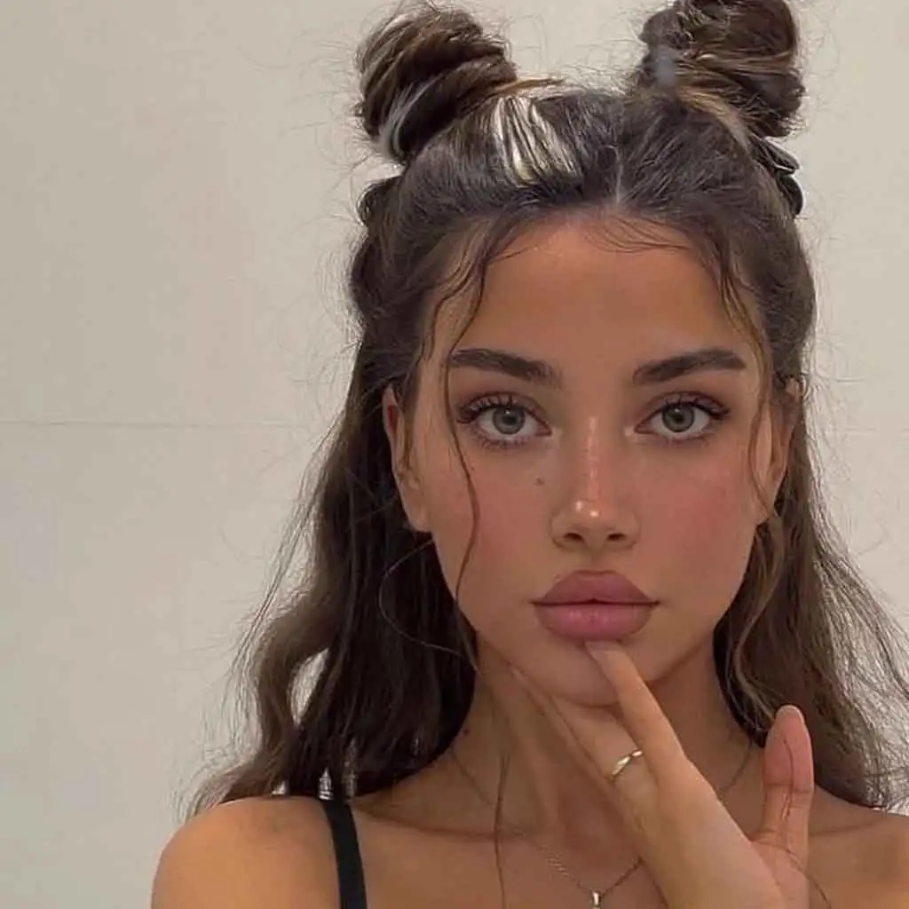 Long Wavy Hair With Space Buns