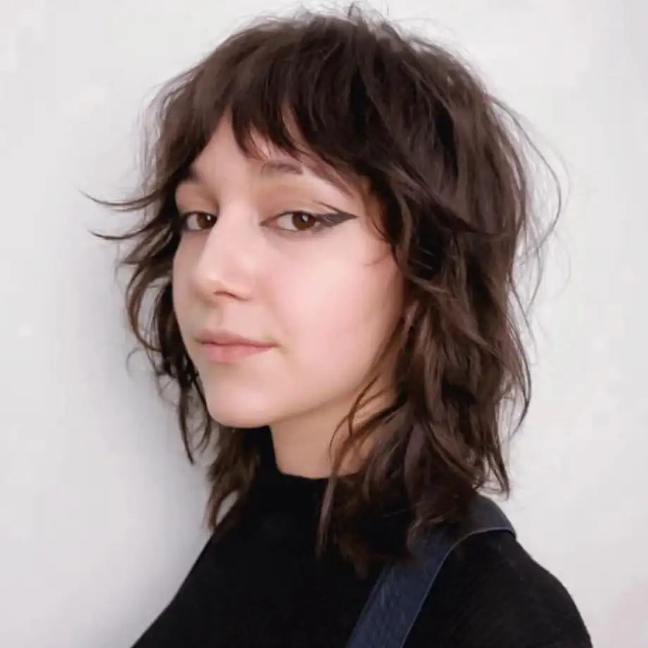 Short Shag Mullet With Curtain Bangs