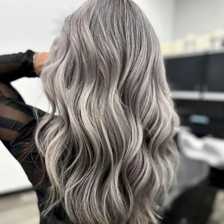 Airtouched Silver Grey Wavy Hair
