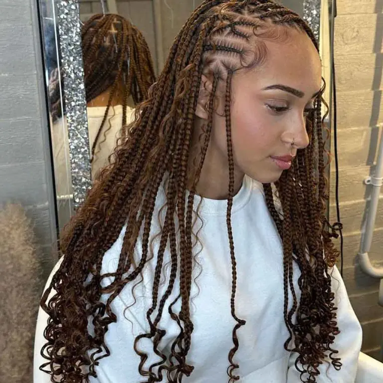 Long Diva Fulani Braids With Curly Ends