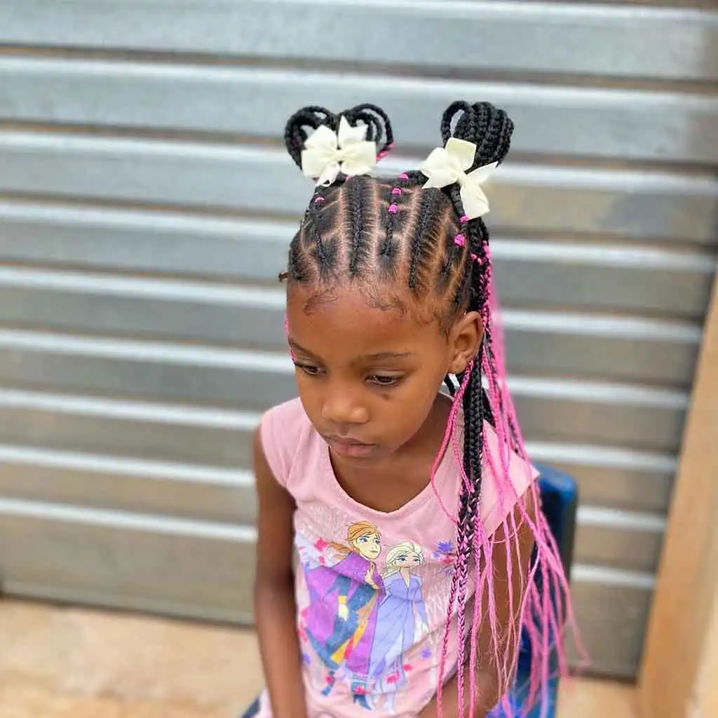 ow Braids With Cornrow Buns