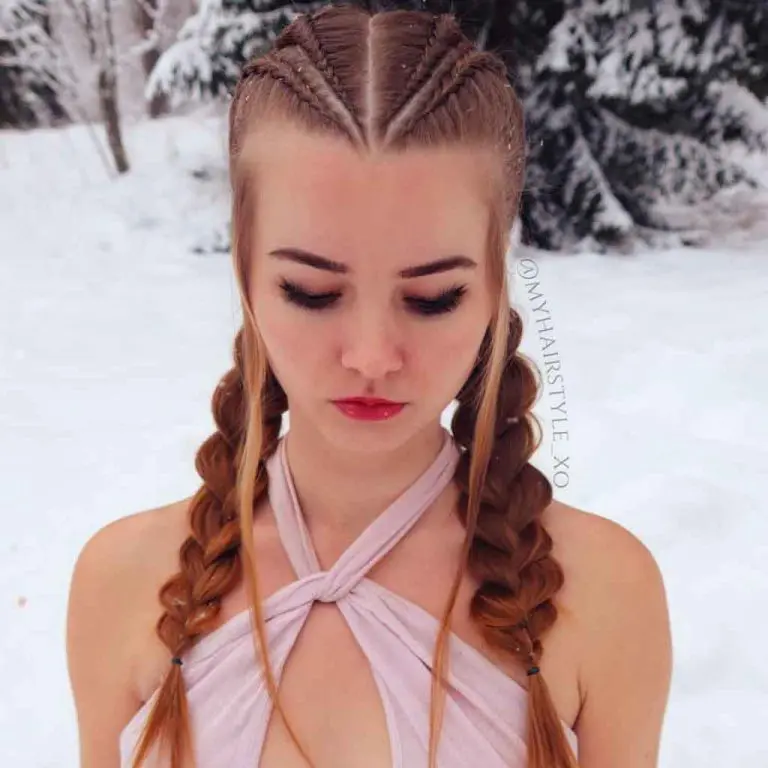 Dutch Braid Pigtails on Ginger Hair