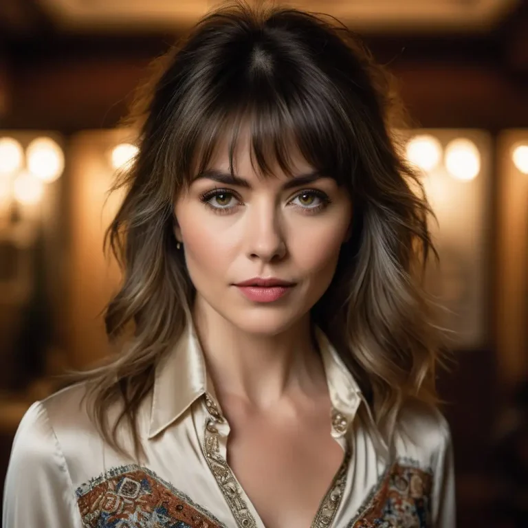 wolf cut hair color ideas with Bangs
