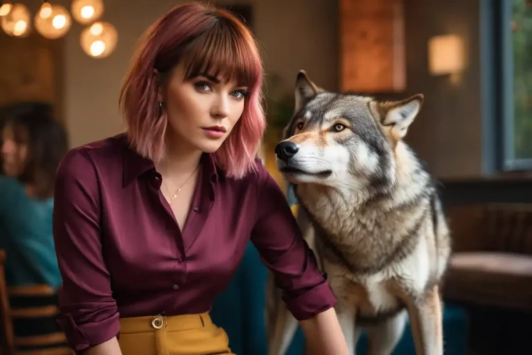 wolf cut hair color ideas with Bangs