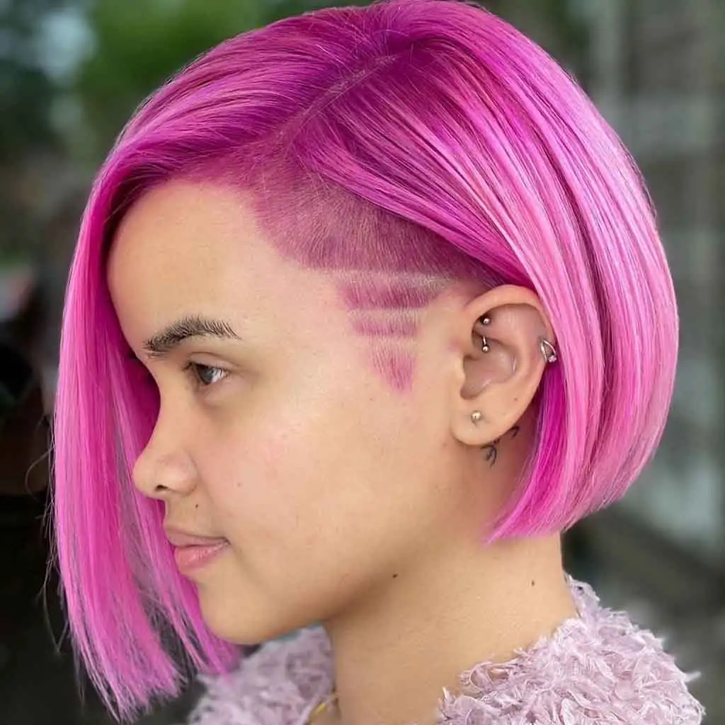 Pink Undercut Bob