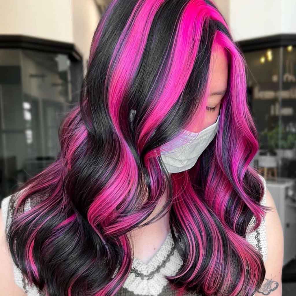 Black and Pink Chunky Highlights